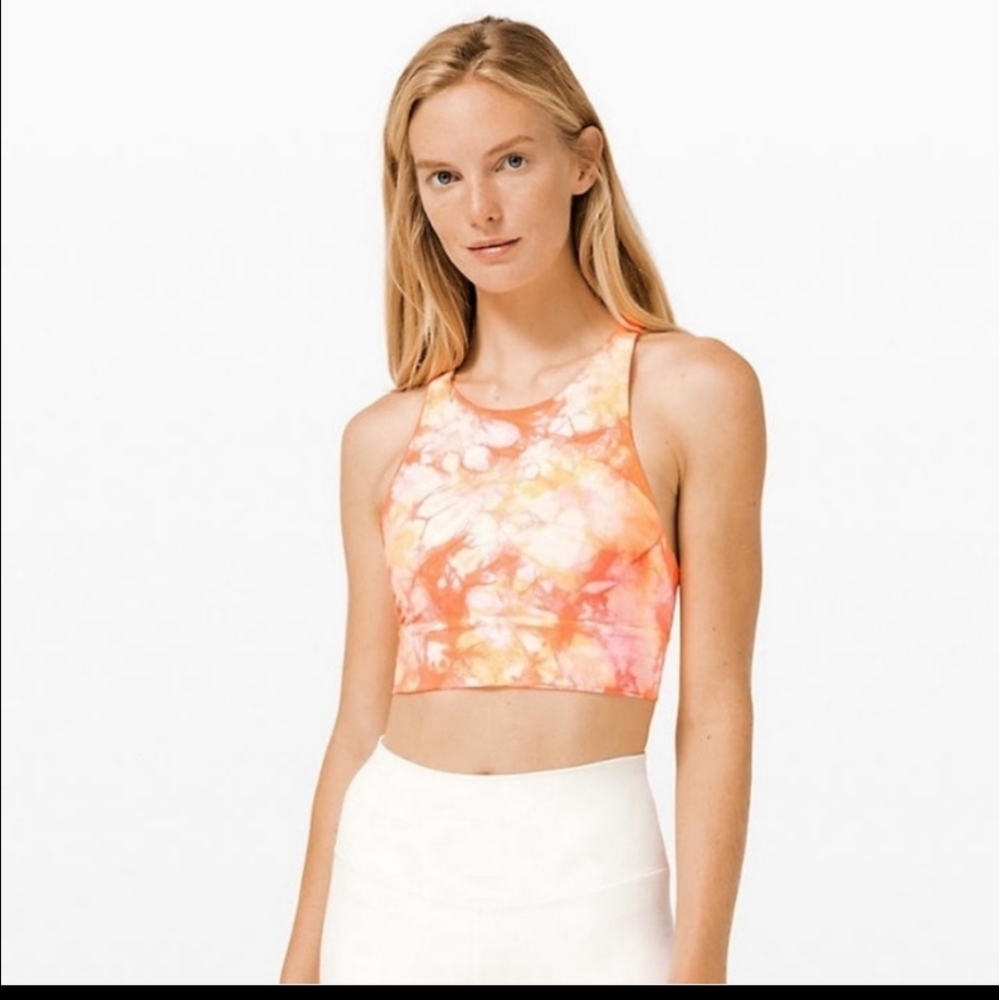 Lululemon Energy High Neck Long Line Shibori Bra